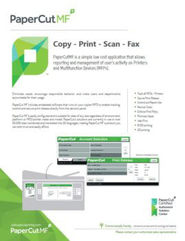 Ecoprintq Cover, Papercut MF, Impressions Office Solutions, Aspen, Glenwood Springs, CO, Colorado, Dealer, Reseller, Agent