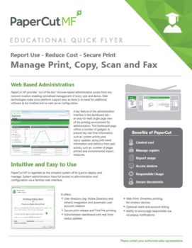Education Flyer Cover, Papercut MF, Impressions Office Solutions, Aspen, Glenwood Springs, CO, Colorado, Dealer, Reseller, Agent