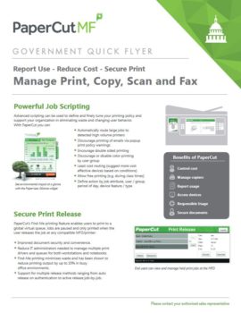 Government Flyer Cover, Papercut MF, Impressions Office Solutions, Aspen, Glenwood Springs, CO, Colorado, Dealer, Reseller, Agent